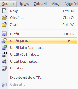Cesta do podnabídky "Uložit jako..."