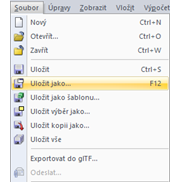 Cesta do podnabídky "Uložit jako..."