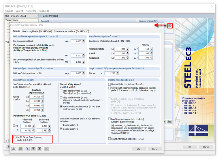 Nastavení v Národní příloze