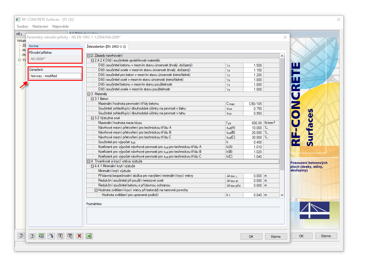 Parametry národní přílohy