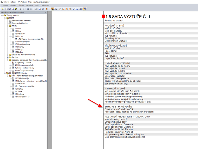 smykové napětí ve styčné ploše