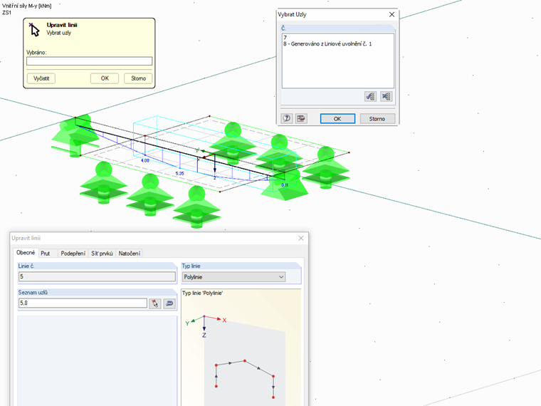 Zadání uzlového uvolnění