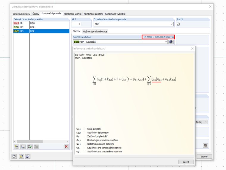 Informace o návrhové situaci