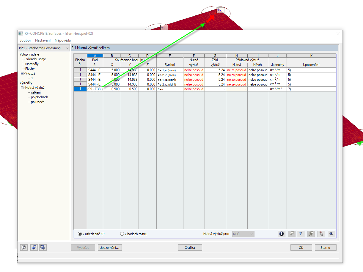 Místo, které nelze posoudit a vyznačení místa na obrázku na pozadí