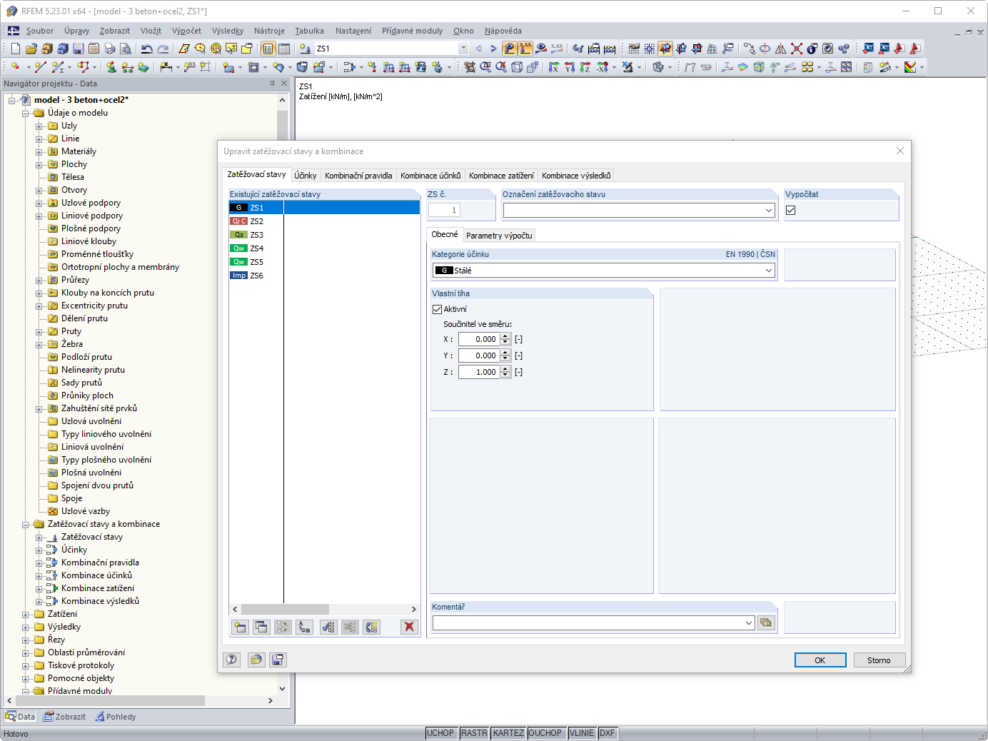 Dialog pro automatickou kombinaci