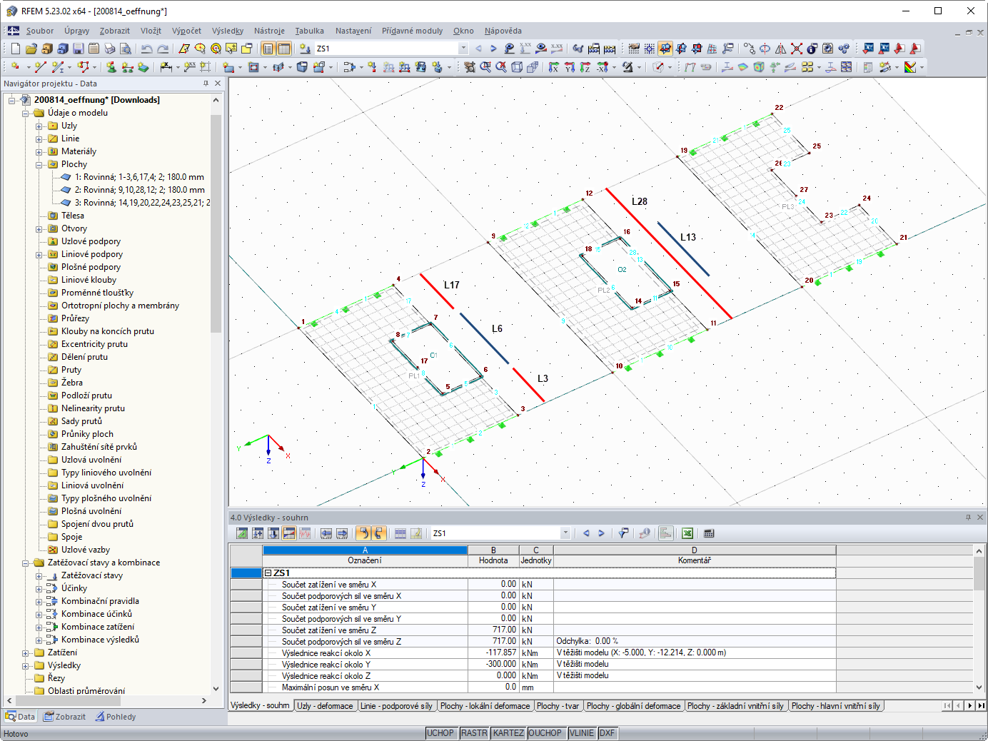 Plochy s otvorem - hraniční linie