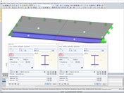Linie a uzly prutů 1 a 2