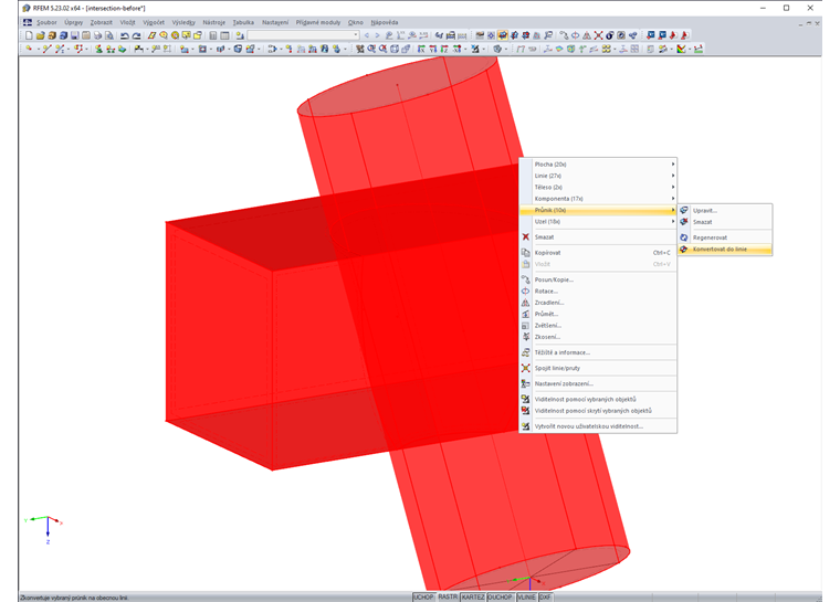 Konverze průniků do linií