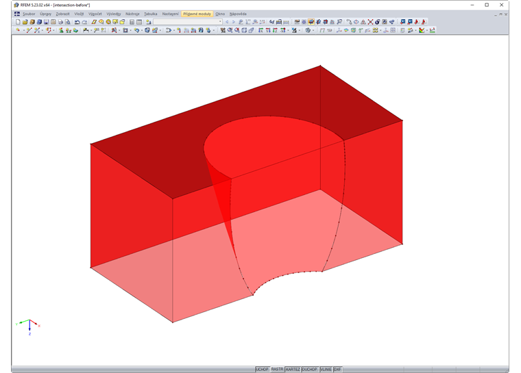 Nové sloučené těleso bez průniku