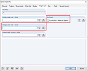 Dialog "Upravit plochu" - záložka "Integrované"