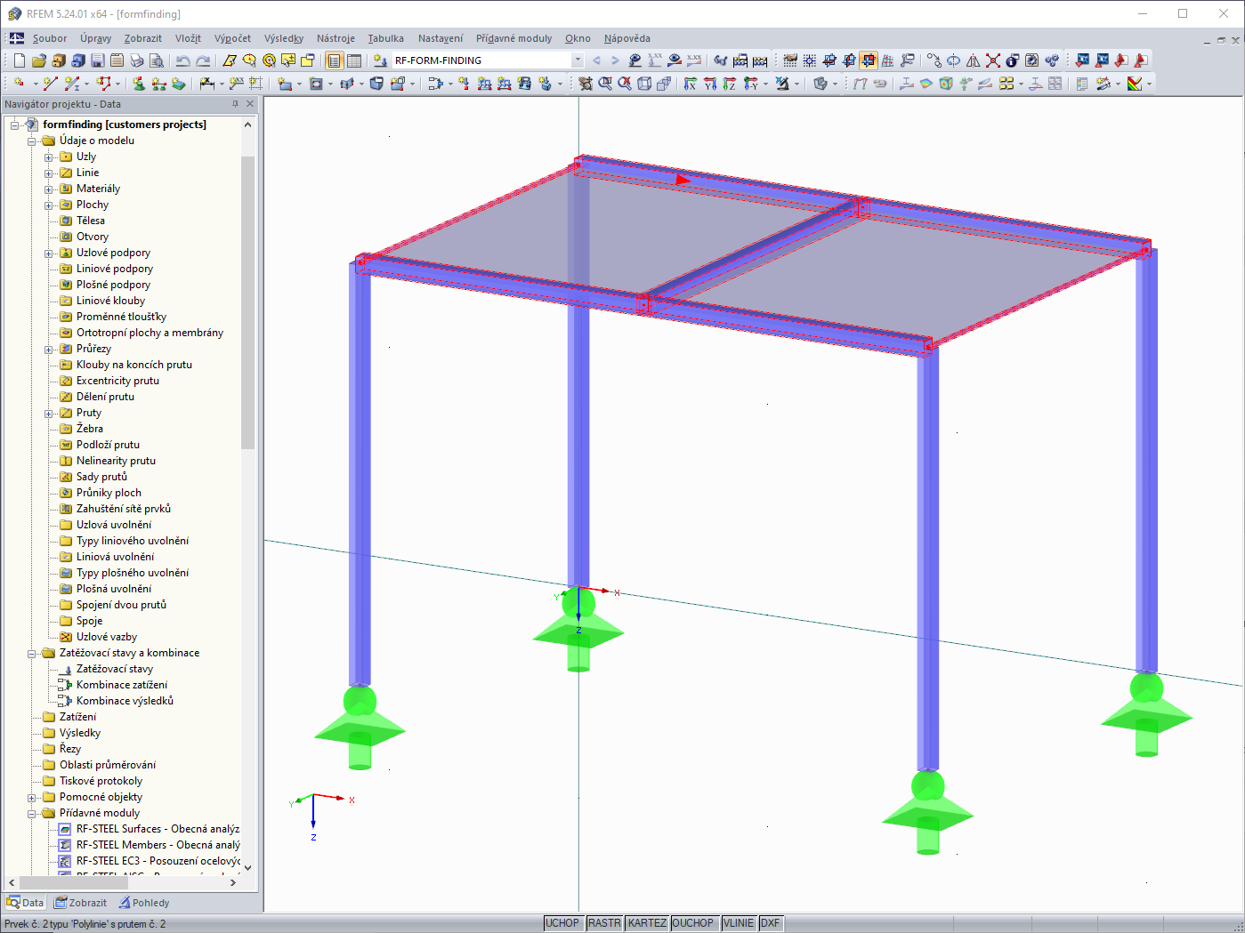 Model v programu RFEM