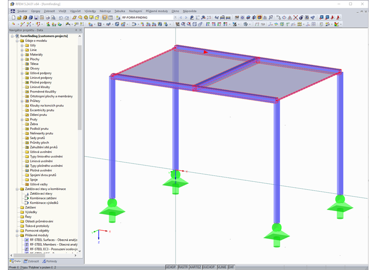 Model v programu RFEM