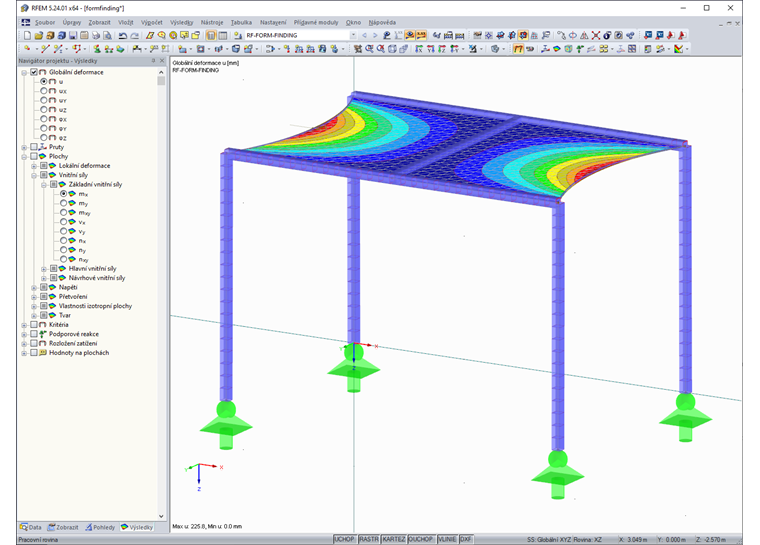 Úspěšně provedený proces form-findingu