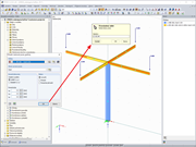 Přiřazení vlastností prutu (zobrazení rozdělení na třetiny)