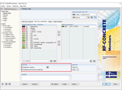 Dialog 1.1 v přídavném modulu RF-CONCRETE Members s aktivovaným výpočtem NL vč. dotvarování a smršťování