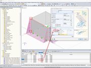 Odchylka mezi souřadnicemi uzlu a volným obdélníkovým zatížením