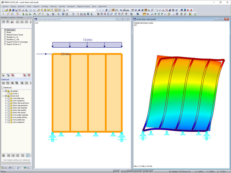 Deformace se zohledněním poddajnosti spojení