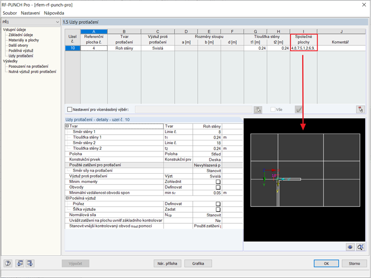 Dialog 1.5 se sloupcem I "Společné plochy"