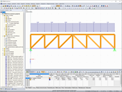 Příhradový nosník se zatížením