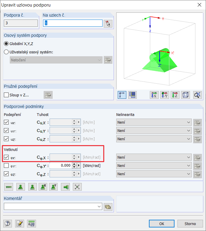 Uzlové podpory: Omezení proti kroucení