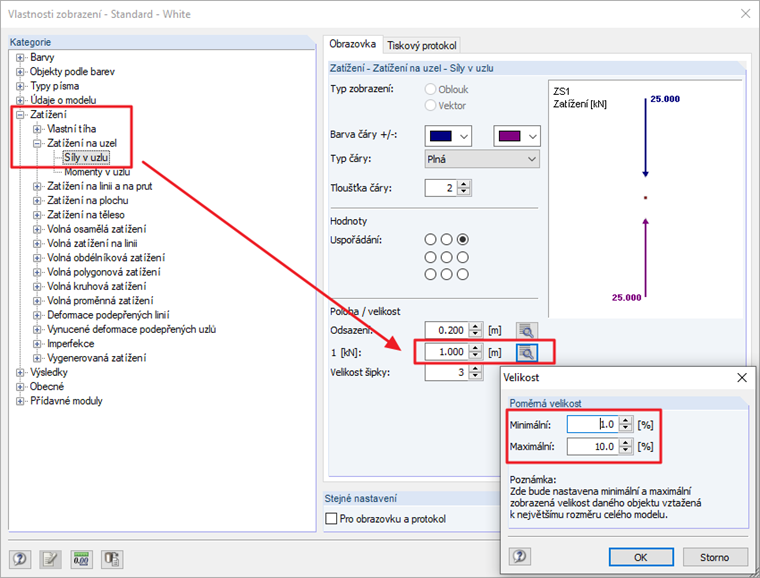 Vlastnosti zobrazení