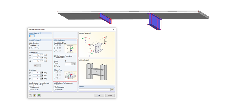 Upravit excentricitu prutu