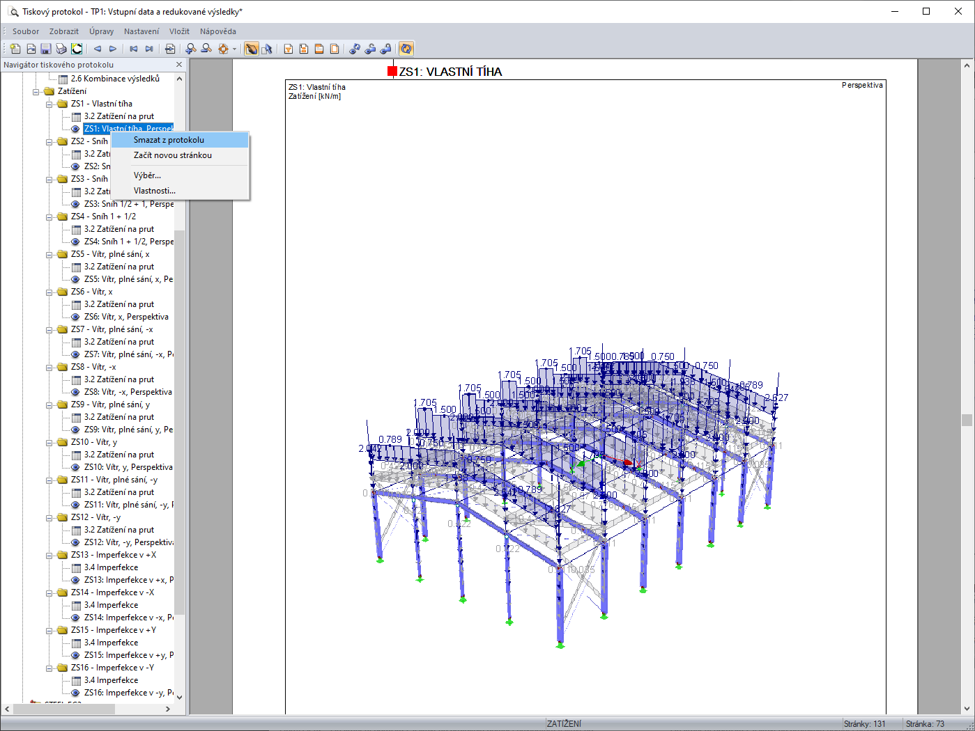 Odstranění obrázku z tiskového protokolu pomocí navigátoru tiskového protokolu