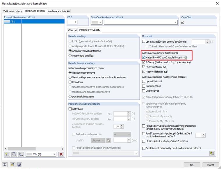 dílčí součinitel spolehlivosti γM