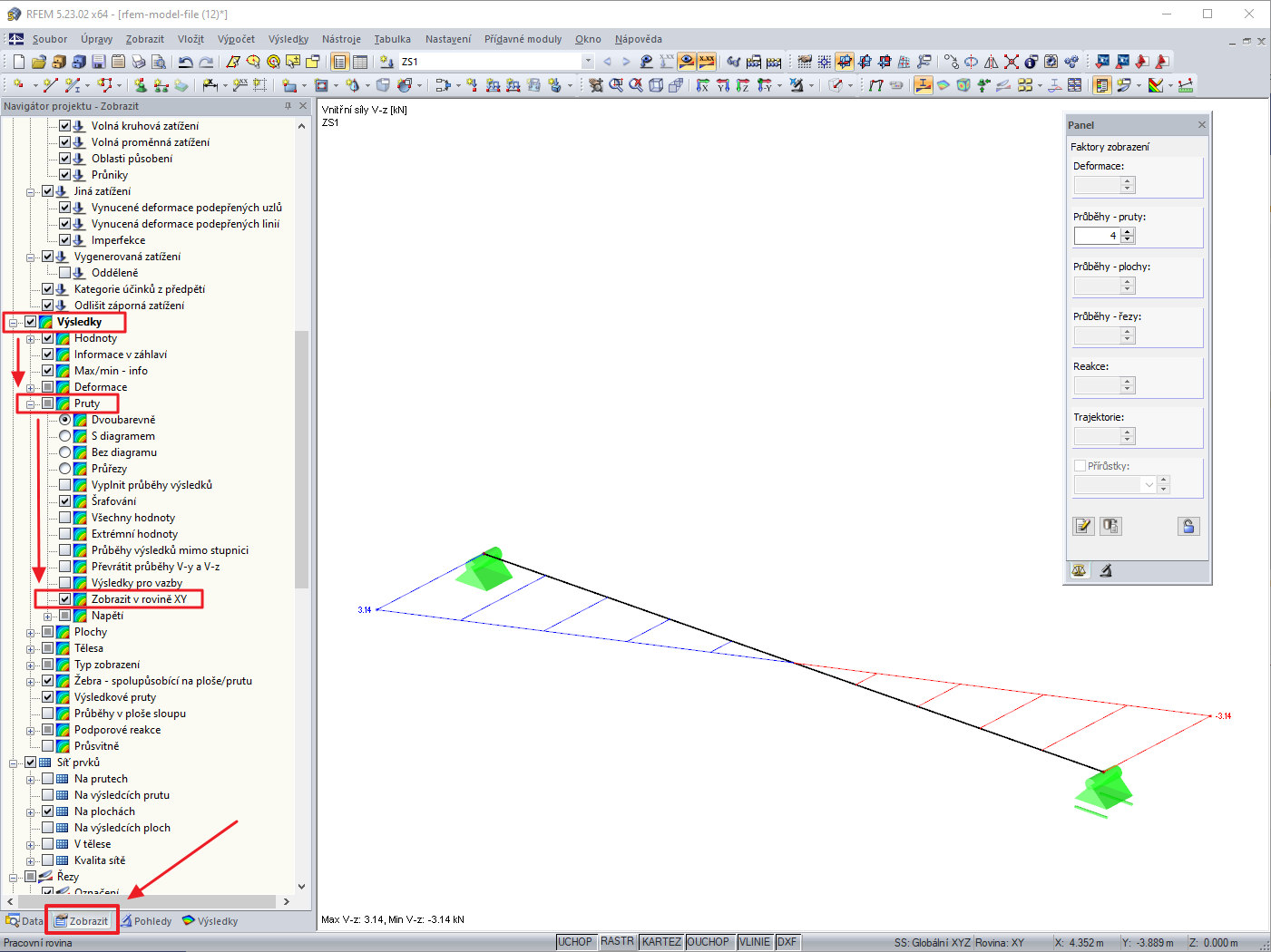 Zobrazit v rovině XY