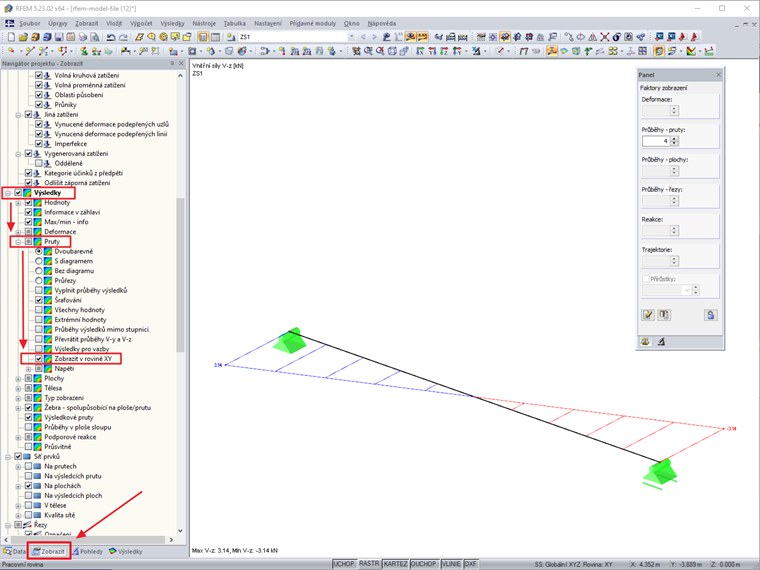 Zobrazit v rovině XY