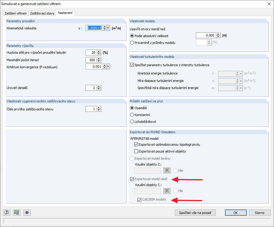 Export CAD/BIM modelu do programu RWIND Simulation