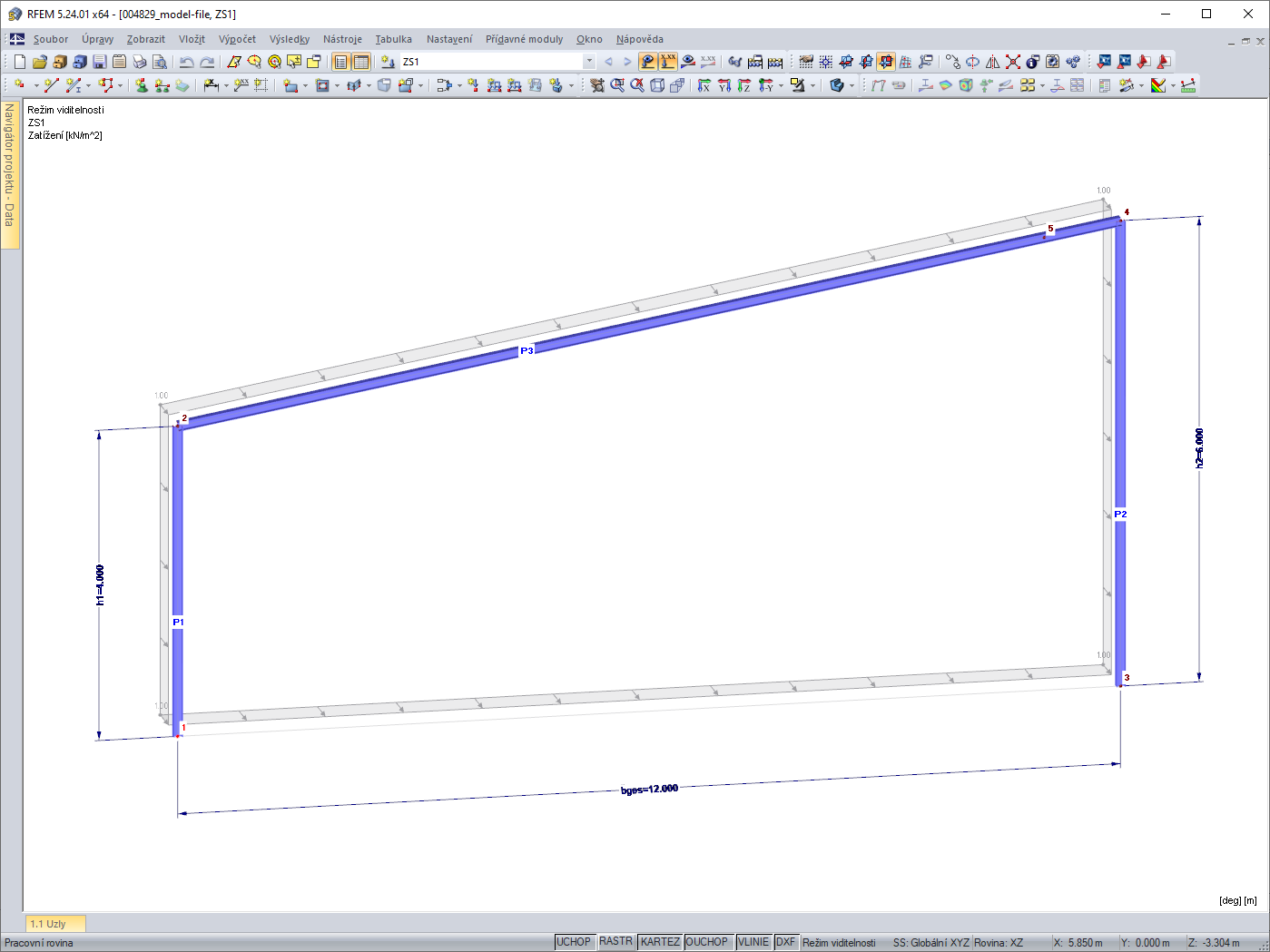 Zatížení na plochu