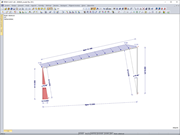 Vygenerované zatížení na prut z plošného zatížení