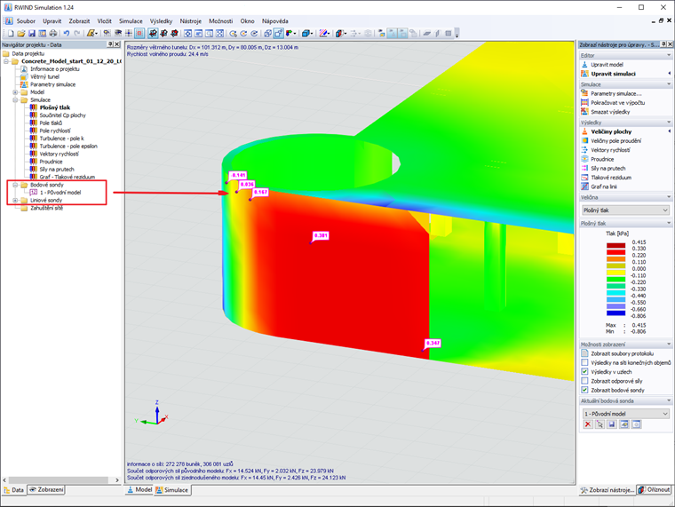 Bodové a Liniové sondy můžete nalézt v Navigátoru Data → Simulace.