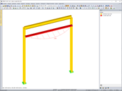Průběh ohybového momentu stěnové příčle