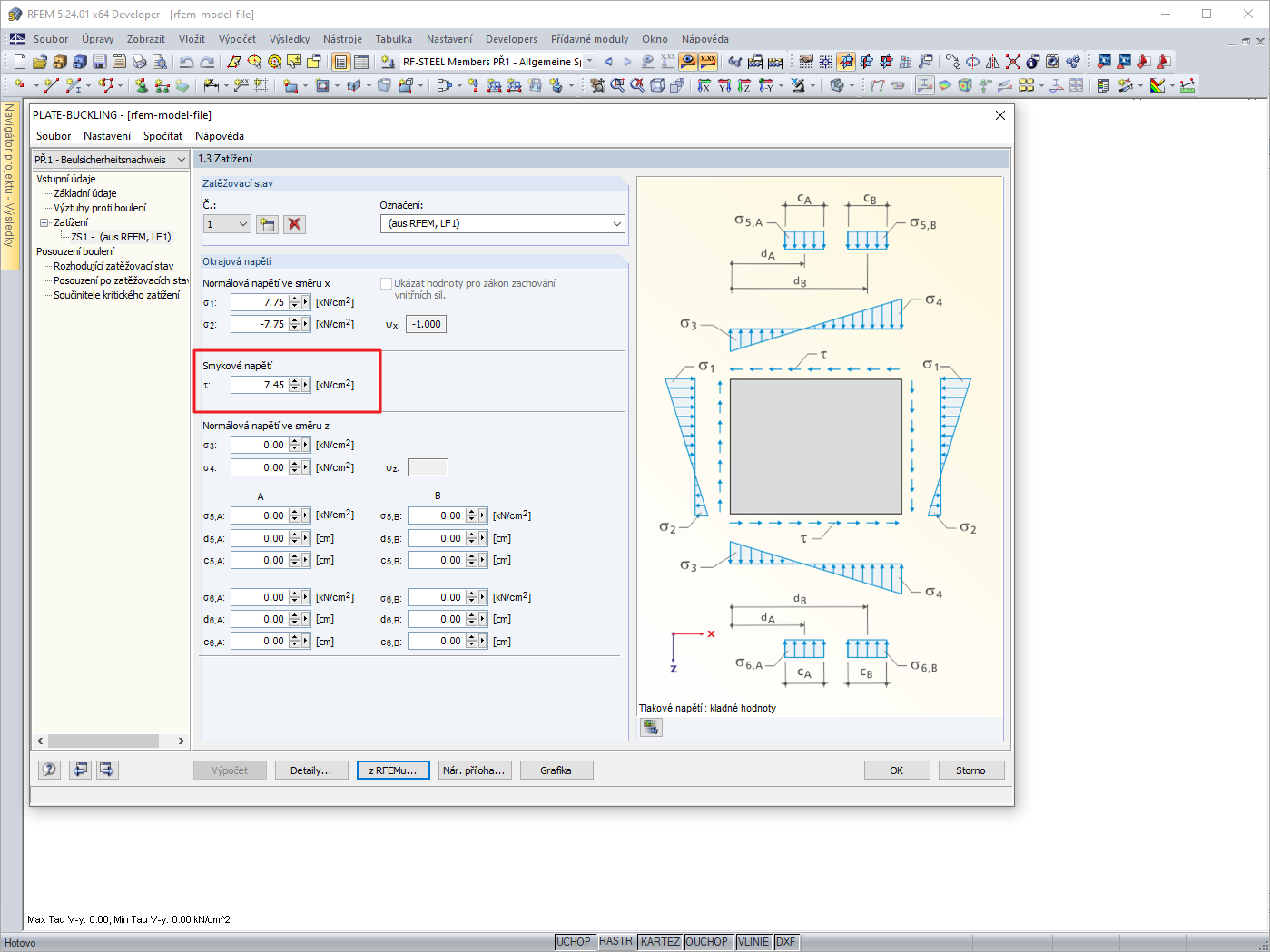 Smykové napětí pro posouzení bezpečnosti proti boulení