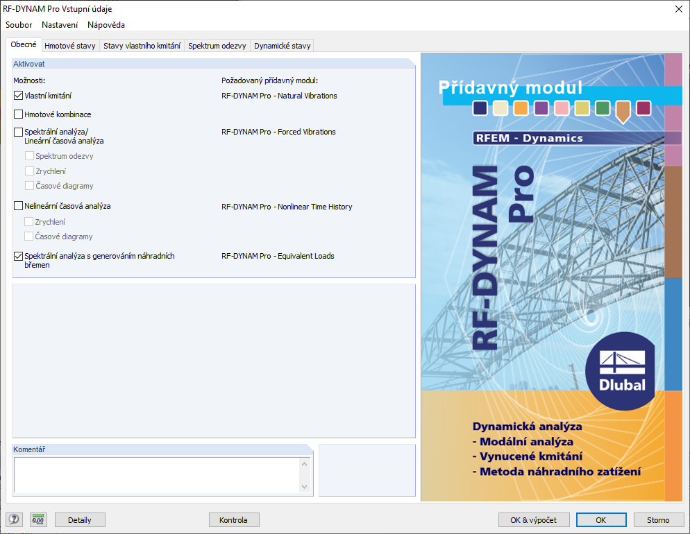 Vstupní data DYNAM-Pro