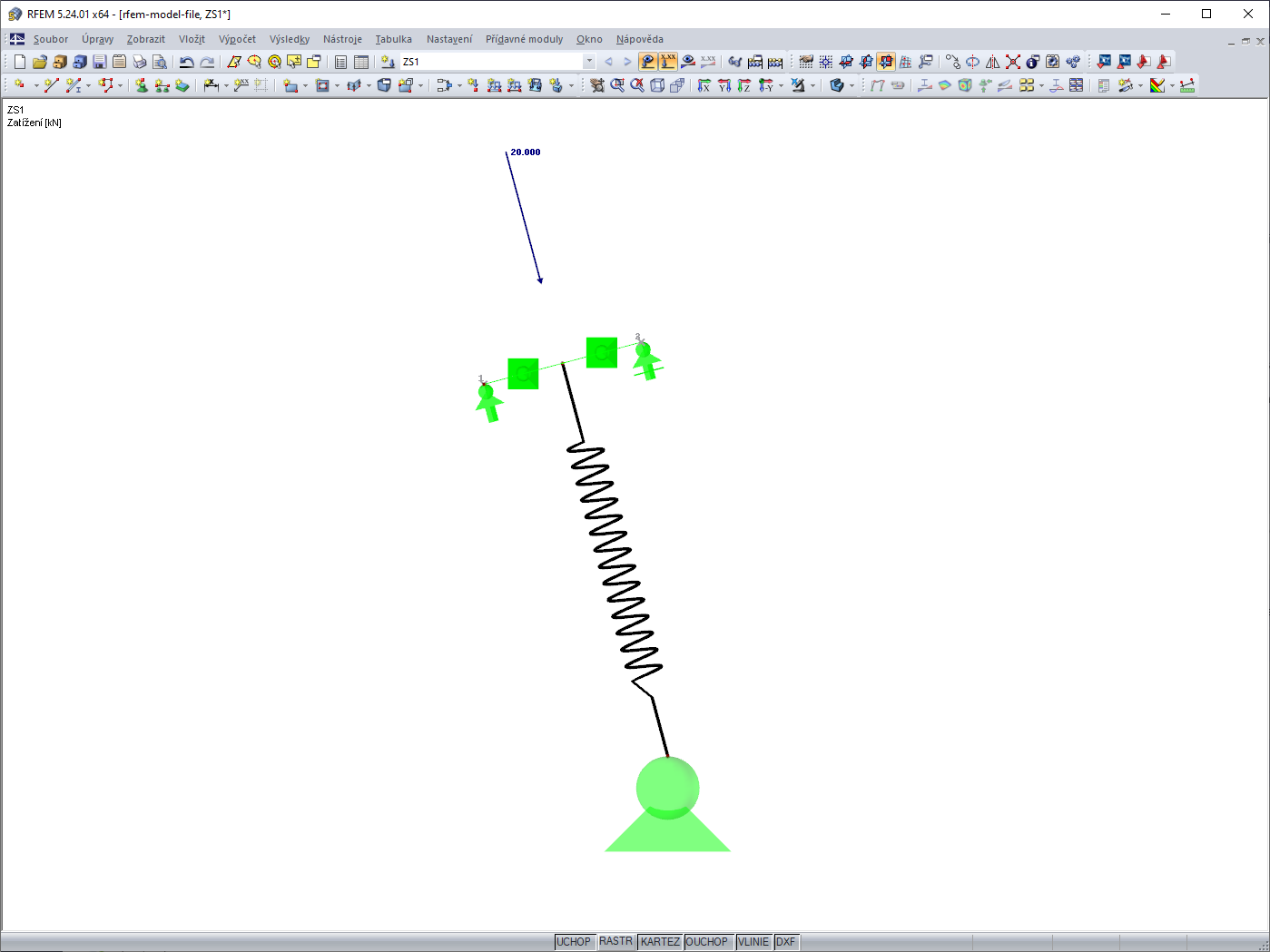 Model A: Kyvná stojka