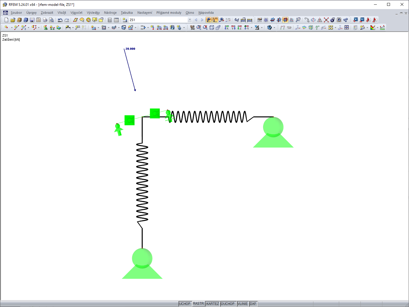 Model B: Asymetrický rám