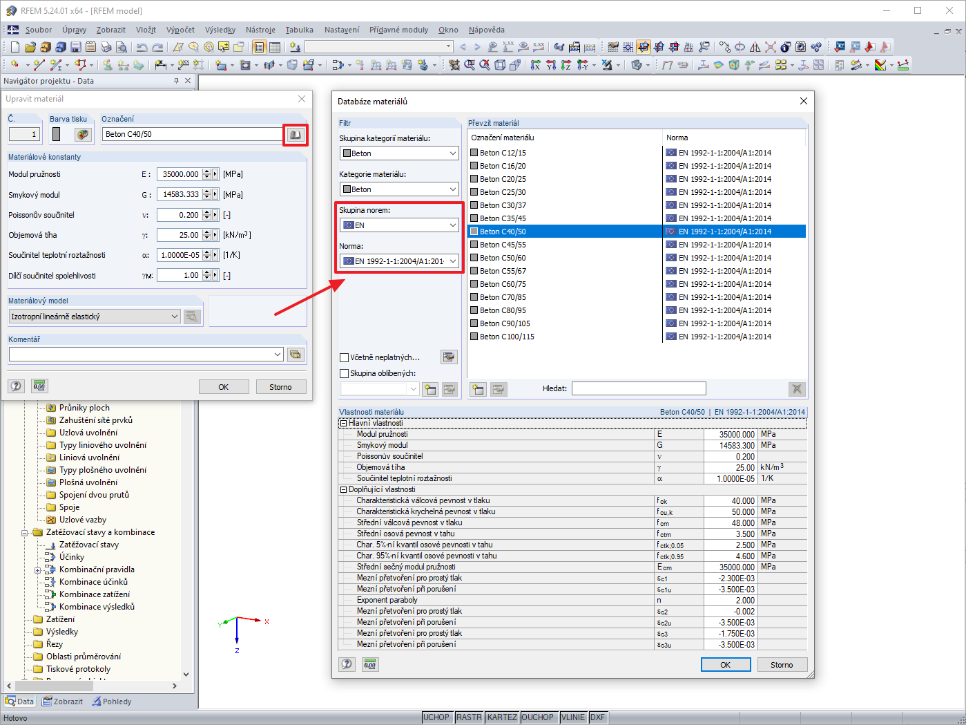 Přiřazení evropské skupiny norem