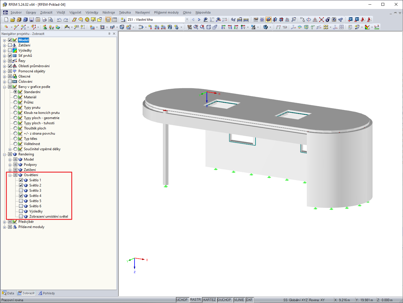 Nastavení osvětlení
