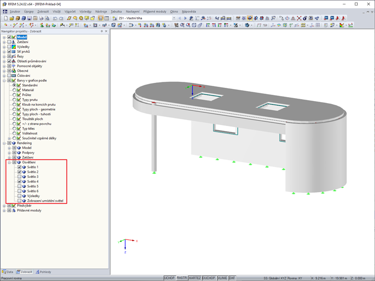 Nastavení osvětlení