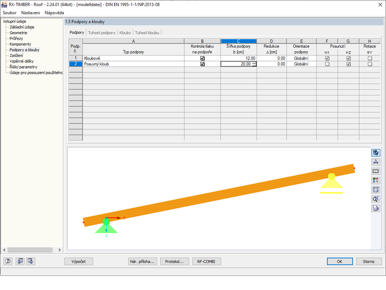Export nelineárních tuhostí