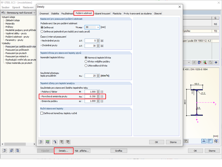 Zadání údajů pro požární ochranu