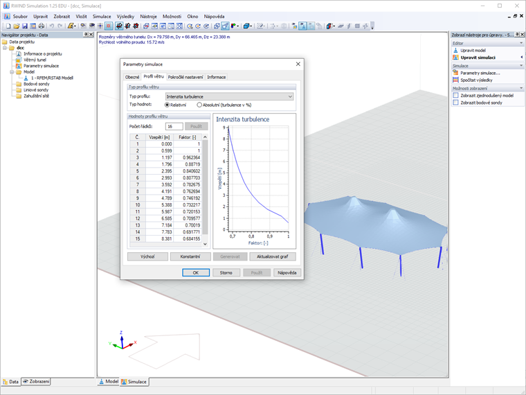 Faktorová funkce profilu intenzity turbulence