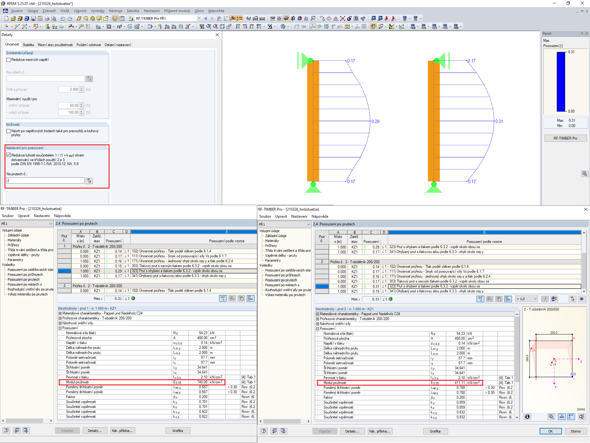 Redukce modulu pružnosti