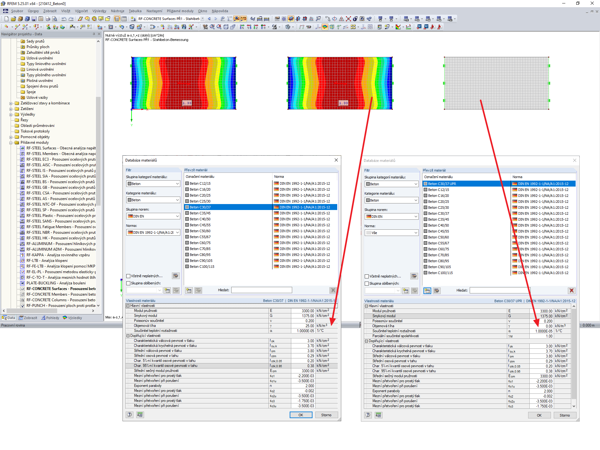 Databáze materiálů - uživatelsky definovaný materiál