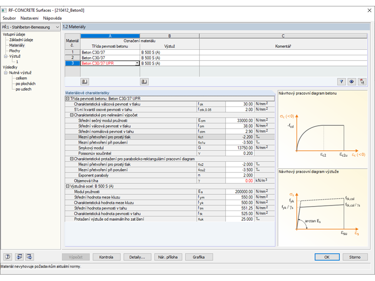 Materiál nesplňuje požadavky aktuální normy