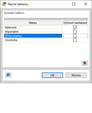 Načtení ze šablony