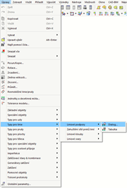 Hlavní nabídka „Úpravy“